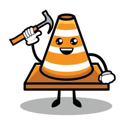Cute traffic cone mascot design