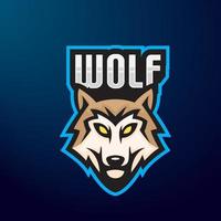 logotipo de e-sport de lobo vector