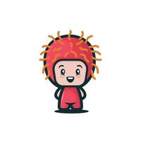 Cute kid with fruit costume vector
