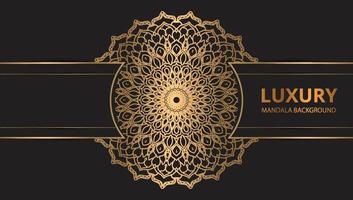 Mandala design round luxury design golden brush text. vector