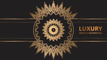 Mandala design round luxury design golden brush text. vector