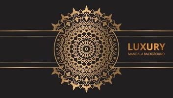 Mandala design round luxury design golden brush text. vector