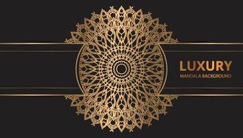 Mandala design round luxury design golden brush text. vector