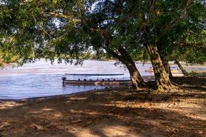 canoes on the beach of Misa56hualli, Ecuador photo