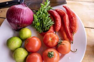 Ingredients for hot sauce photo