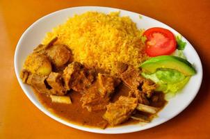 Goat stew with rice photo