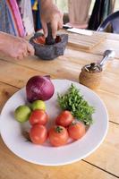 Ingredients for hot sauce photo