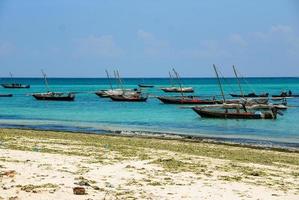 Boats in the sea Zanzibar photo