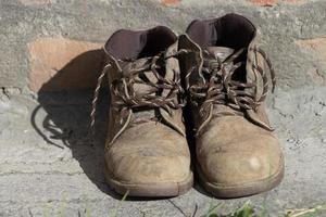 viejas botas de trabajo foto