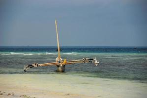 Boats, beach, blue sky, Zanzibar photo