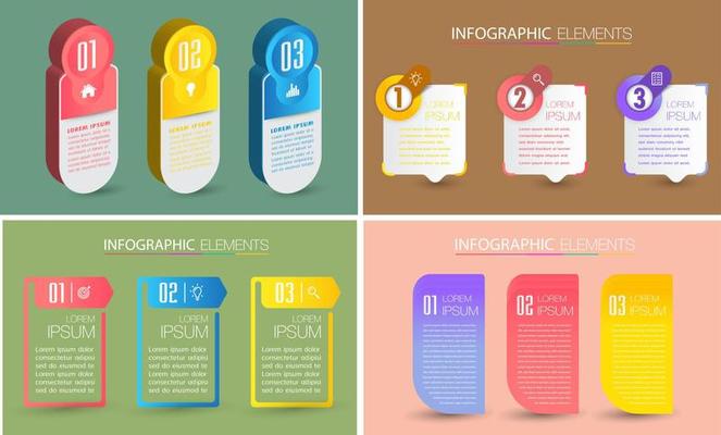 modern text box template, infographics banner