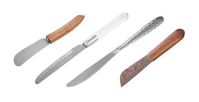 Group of knife on white background photo