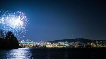 Timelapse of Montreal Fireworks at Night video