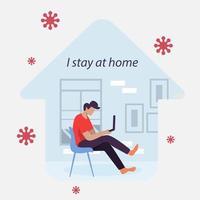 Work from Home Flat Design vector