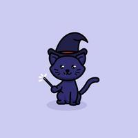 lindo gato halloween vector