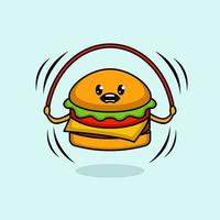 Cute burger mascot vector