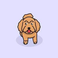 Cute dog mascot poodle vector