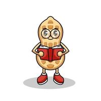 Cute peanut mascot vector