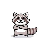 Cute raccoon mascot vector