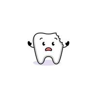 Cute teeth mascot vector