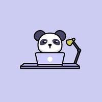 linda mascota panda vector
