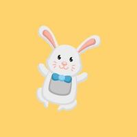 Cute rabbit easter vector