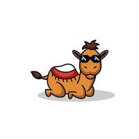 Cute camel mascot vector