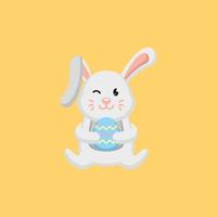 Cute rabbit easter vector