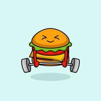 Cute burger mascot vector