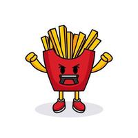 Cute French fries mascot vector