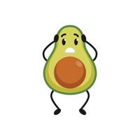 linda mascota de aguacate vector