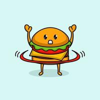 Cute burger mascot vector