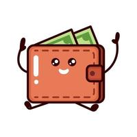 Cute Wallet mascot vector