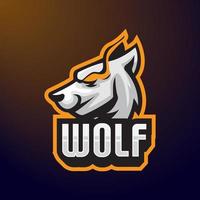 wolf e-sport logo vector