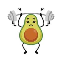 Cute avocado mascot vector