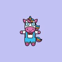 Cute unicorn mascot vector