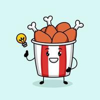 Cute chicken bucket vector