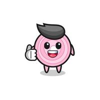 onion rings mascot doing thumbs up gesture vector