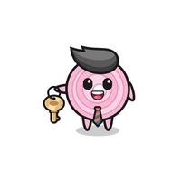 cute onion rings as a real estate agent mascot vector