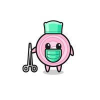 surgeon onion rings mascot character vector