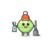 lindo personaje de paleta como mascota de servicios de limpieza vector