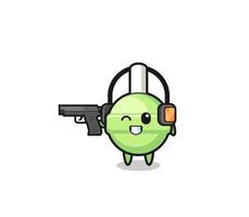 illustration of lollipop cartoon doing shooting range vector