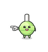 lollipop cartoon with pointing left gesture vector