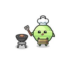 lollipop barbeque chef with a grill vector