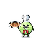 Personaje de piruleta como mascota del chef italiano vector