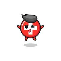 switzerland character is jumping gesture vector