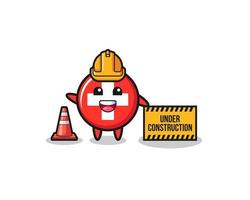 illustration of switzerland with under construction banner vector