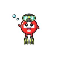 the switzerland diver cartoon character vector