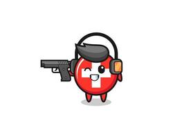 illustration of switzerland cartoon doing shooting range vector