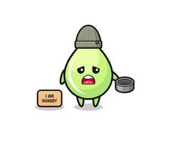 cute melon juice drop beggar cartoon character vector